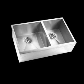 double bowl straight sink